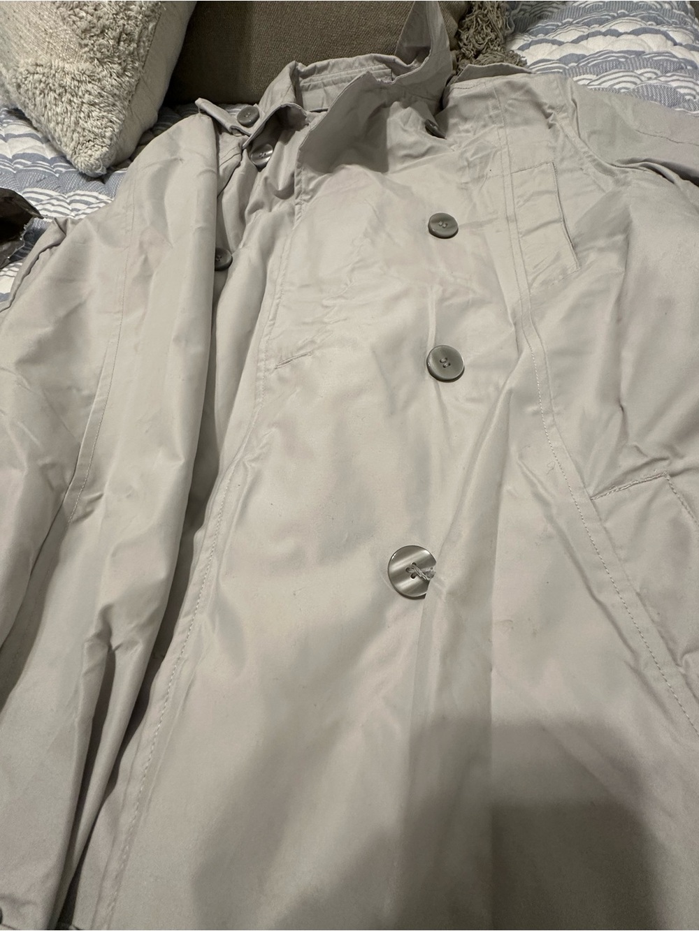 SCOTTeVEST | Women’s Double Breasted Travel Trench-coat | gray | Size Large - Picture 6 of 6